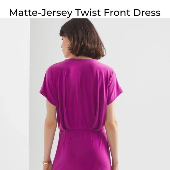 Purple-Matte-Jersey Twist front dress-WHBM - Picture 6 of 6